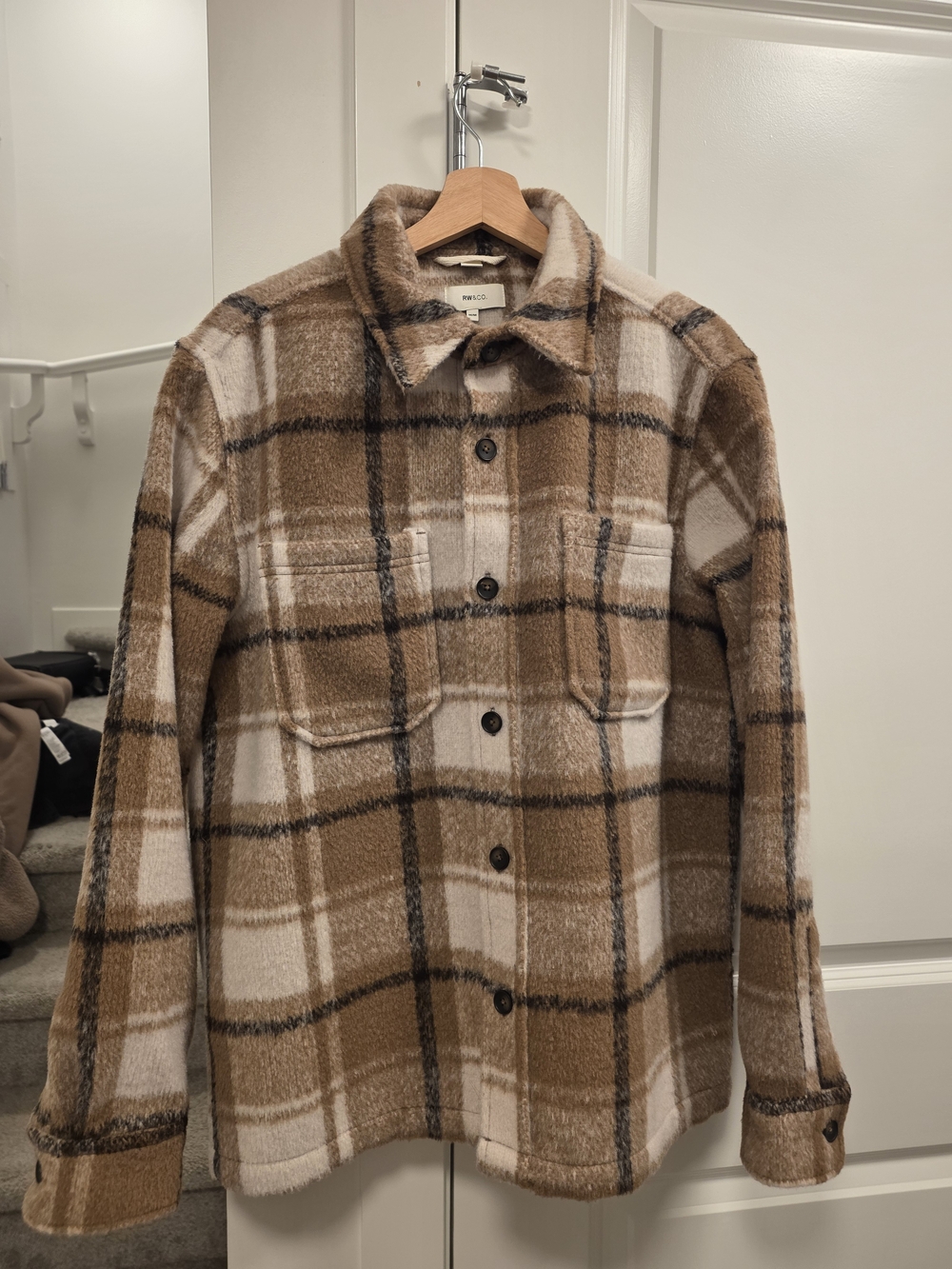 RW&CO. Brown and Cream Shirt Jacket